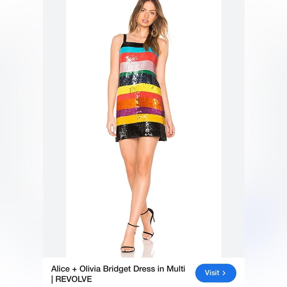 Alice + Olivia Bridget Mini Sequin Dress in Multi